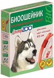 Ошейник репеллентный для собак, Доктор Зоо (65см) - Красный
