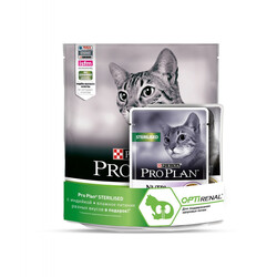 ПроПлан для кошек стерилизованных, Индейка. 400гр + 2 пауча (Pro Plan)