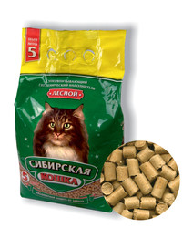 Сибирская кошка "Лесной" 5л, древесные гранулы + Подарок
