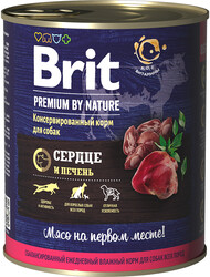 Брит 850гр - Сердце и Печень (Brit Premium by Nature)