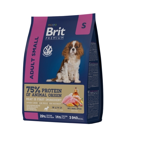 Брит 3кг для собак Мелких пород Курица (Brit Premium by Nature)