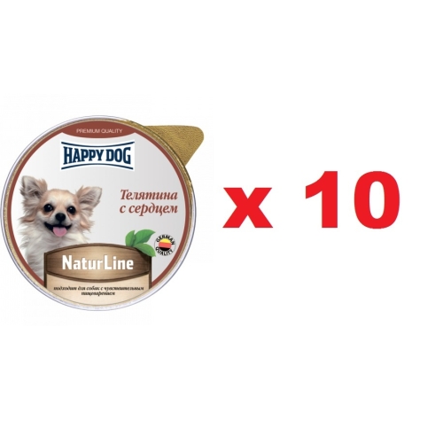 Хэппи Дог 125гр - Телятина/Сердце - паштет для собак, ламистер (Happy Dog) 1кор = 10шт