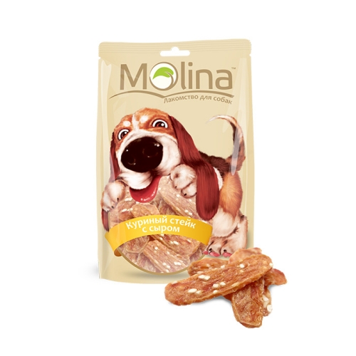 Молина 80гр - Куриный стейк с сыром, лакомство для собак (Molina)