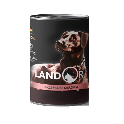 Ландор 400гр - Индейка/Говядина - консервы для Щенков (Landor)