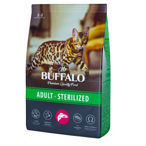 Мистер Буффало 1,8кг - Лосось Стерилизед - для кошек стерилизованных (Mr.Buffalo)
