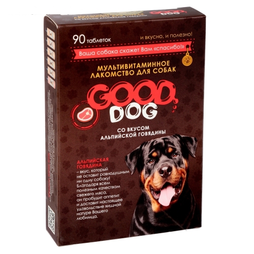 Гуд Дог 90т - Альпийская Говядина - лакомство для Собак (Good Dog)