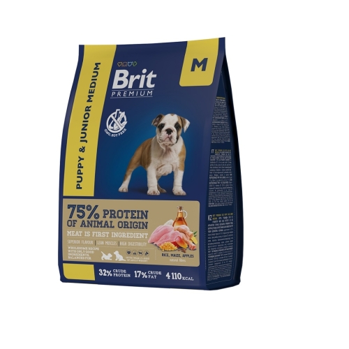 Брит 3кг для щенков Средних пород Курица (Brit Premium by Nature)