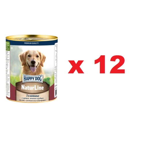Хэппи Дог 970гр - Телятина/Сердце/Печень/Рубец- консервы для собак (Happy Dog) 1кор = 12шт