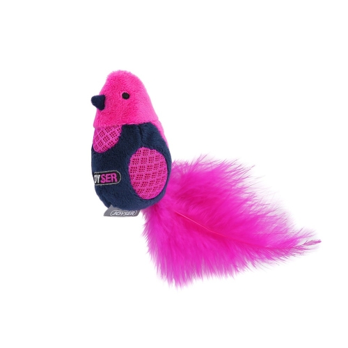 Птичка с LED и Перьями розовая, 19см, Cat Motion (Joyser)