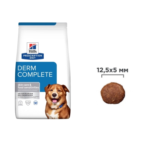 Хилс для собак Диета Derm Complete Кожная/Пищевая Аллергия, весовой 1кг (Hill's) + Подарок