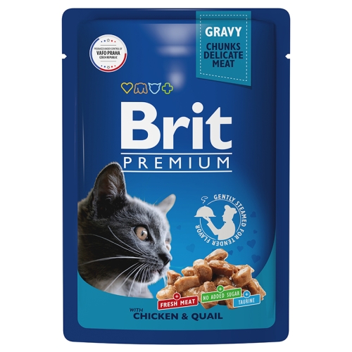 Брит Премиум 85гр - Соус - Цыпленок и Перепелка (Brit Premium by Nature)