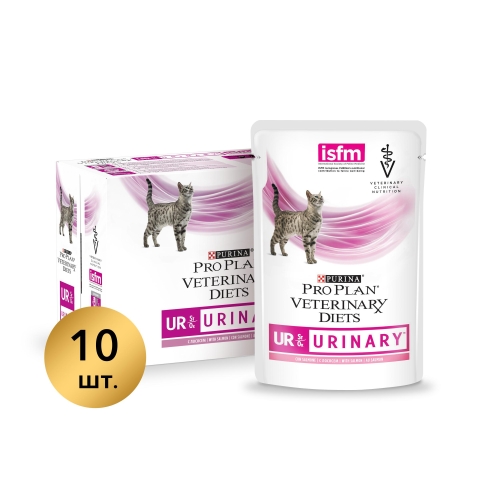 Пурина UR пауч 85гр, диета для кошек при мочекаменной болезни (Лосось) (Purina) 1кор = 10шт