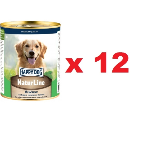 Хэппи Дог 970гр - Ягненок/Сердце/Печень/Рубец - консервы для собак (Happy Dog) 1кор = 12шт
