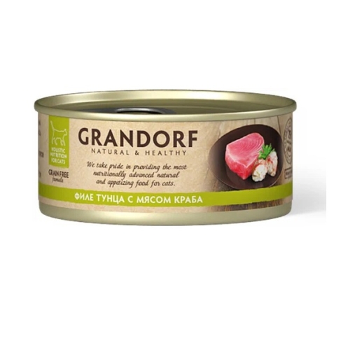 Грандорф 70гр - Тунец/Краб, консервы для кошек (Grandorf)