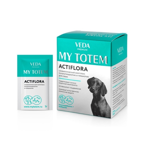 Мой Тотем - Актифлора - Синбиотический комплекс для собак, 1гр (My Totem Veda) 1 коробка = 30 саше