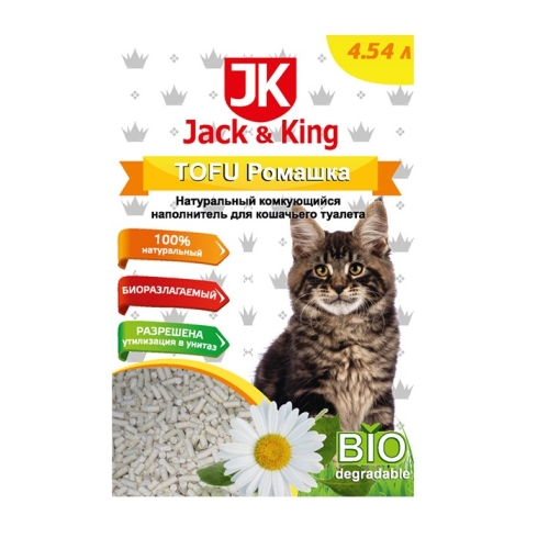 ДжекКинг 4,54л - тофу комкующийся - Ромашка (Jack&King)