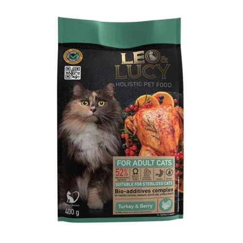Лео&Люси Холистик 400гр - Индейка, для Стерилизованных кошек (Leo&Lucy)