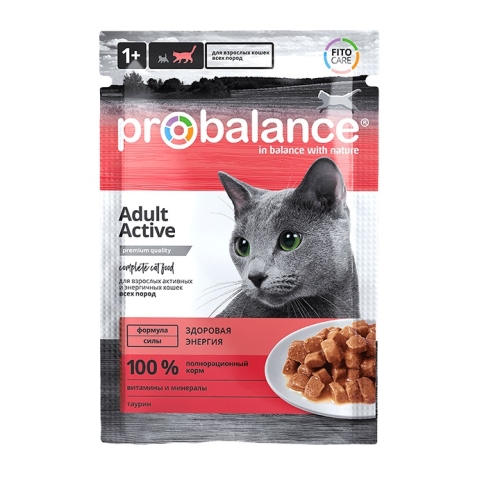 ПроБаланс 85гр пауч - Актив, консервы для кошек (ProBalance)