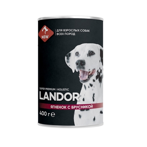 Ландор 400гр - Ягненок/Брусника - консервы для Собак (Landor)