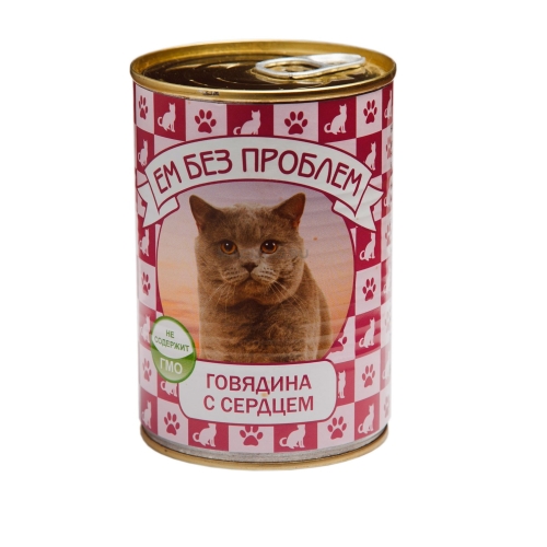 Ем Без Проблем 410гр - Говядина и Сердце, консервы для кошек