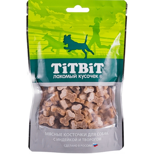 Косточки мясные 145гр - Индейка и Творог - для собак (TitBit)