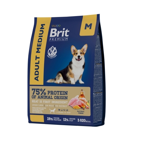 Брит 1кг для собак Средних пород Курица (Brit Premium by Nature)