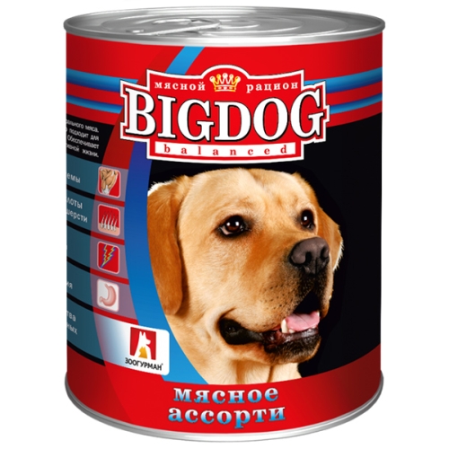 Биг Дог 850гр - Мясное ассорти (Big Dog), Зоогурман