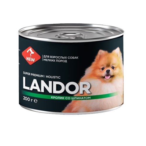 Ландор 200гр - Кролик/Шпинат - консервы для Собак Мелких (Landor)