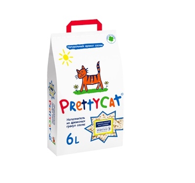 ПрэттиКэт 6л (2кг) - древесный наполнитель для кошек (PrettyCat)