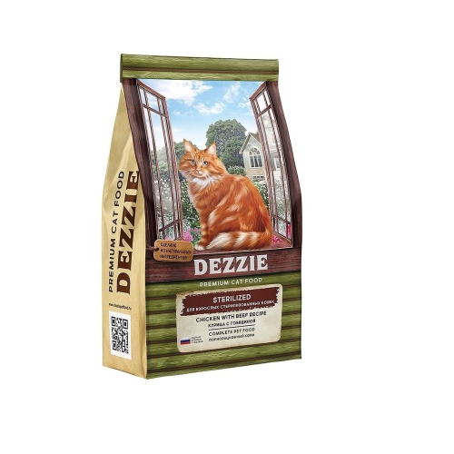 Деззи 2кг - Курица/Говядина - для кошек Стерилизованных