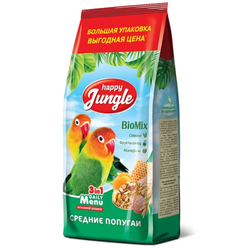 Джунгли для Средних попугаев 900гр (Happy Jungle)