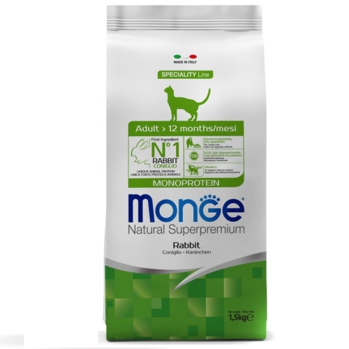 Монж 1,5кг корм для Кошек - Монопротеин - Кролик (Monge)