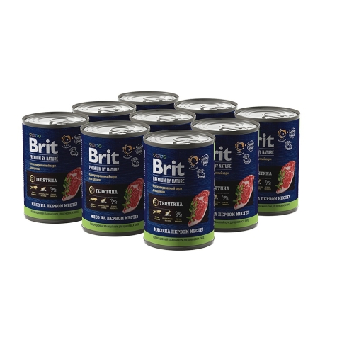Брит 410гр - Паппи - Телятина - консервы для Щенков (Brit Premium by Nature) 1кор = 9шт