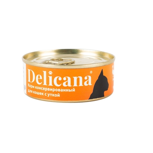 Деликана 100гр - Утка - 1кор (24шт) консервы для кошек (Delicana)