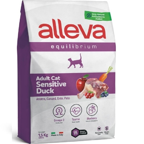 Аллева Эквилибриум 1,5кг - Утка - Сенситив для взрослых кошек (Alleva Equilibrium)