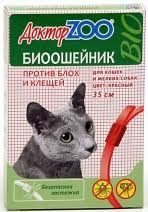 Ошейник репеллентный для Кошек, Доктор Зоо (35см) - Красный
