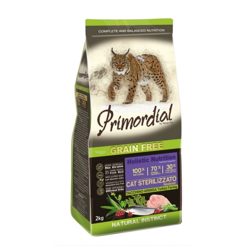 Примордиал 2кг - Индейка/Сельдь - для кошек Стерилизованных (Primordial)