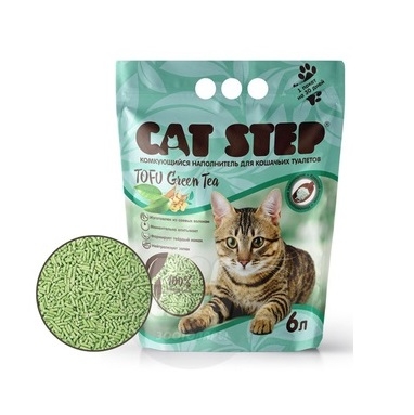 САМОВЫВОЗ !!! Кэт Стэп Комкующийся 6л - Тофу Зеленый чай (Cat Step)