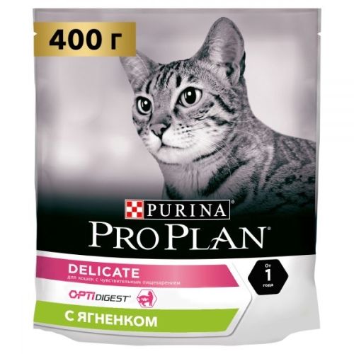 ПроПлан для кошек. Ягненок Деликат 400гр (Pro Plan) + Подарок