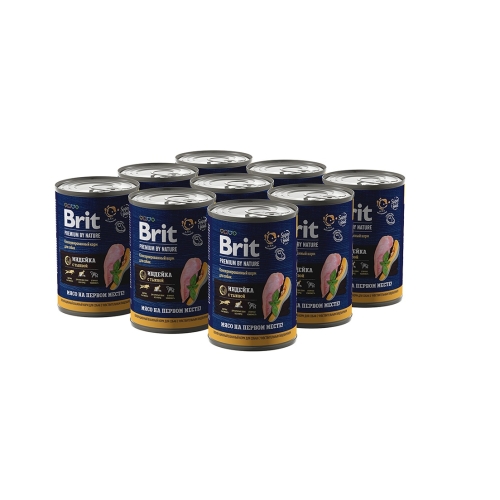 Брит 410гр - Сенситив - Индейка - консервы для собак с Чувствительным пищеварением (Brit Premium by Nature) 1кор = 9шт