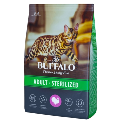 Мистер Буффало 1,8кг - Индейка Стерилизед - для кошек стерилизованных (Mr.Buffalo)
