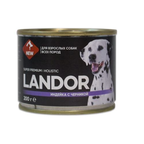 Ландор 200гр - Индейка/Черника - консервы для Собак (Landor)