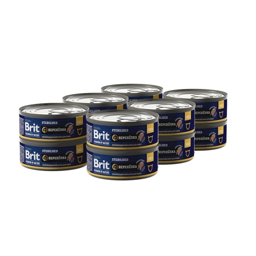 Брит 100гр - Стерилизед - Перепелка - консервы для Стерилизованных кошек (Brit Premium by Nature) 1кор = 12шт