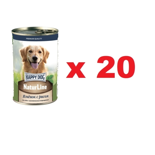 Хэппи Дог 410гр - Ягненок/Рис - консервы для собак (Happy Dog) 1кор = 20шт