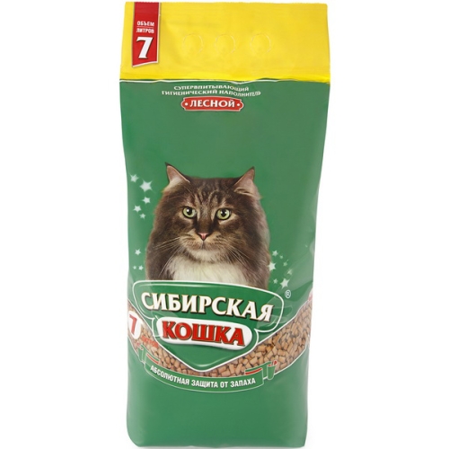 Сибирская кошка "Лесной" 7л, древесные гранулы + Подарок