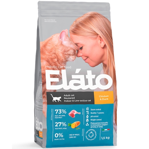 Элато Холистик 1,5кг - Курица/Утка - для кошек Стерилизованных (Elato Holistic)