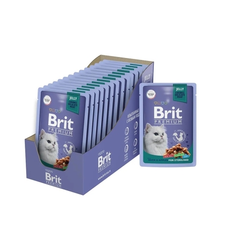 Брит Премиум пауч 85гр - Желе - Утка/Яблоки (Brit Premium by Nature) 1кор = 14шт