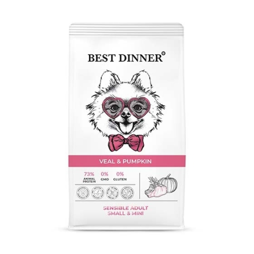 Бест Диннер 10кг - Телятина/Тыква - для мелких собак (Best Dinner)