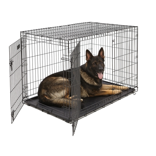 Клетка для собак (122х76х84см) Черная, 2 двери (Midwest Crate)