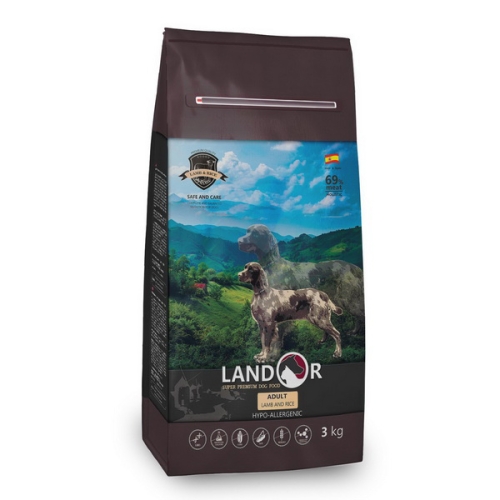 Ландор 15кг - Ягненок/Рис для собак всех пород (Landor)